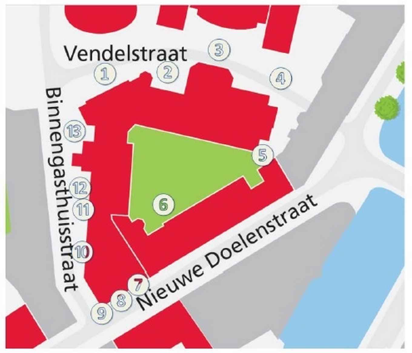 Afbeelding locaties proefsleuven UB