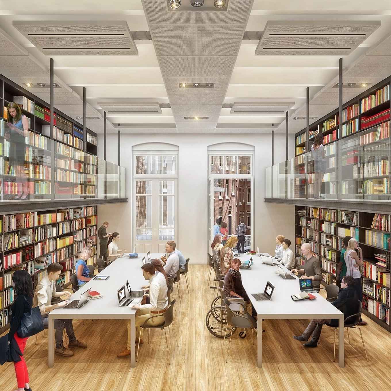 scenario A impressie boeken en studiezaal UB