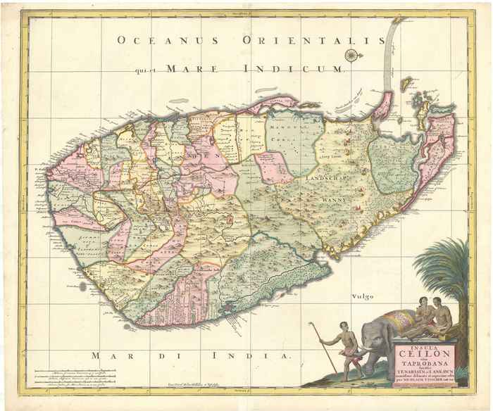 Map of Sri Lanka (late 17th century)