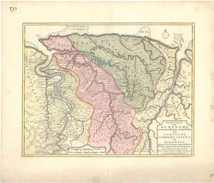 Map of Suriname (published in 1718)